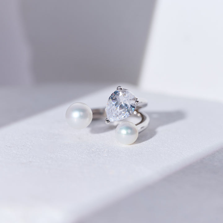 Anello con perla d'acqua dolce di grado superiore WR00283 | EVERLEAF