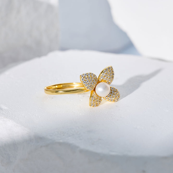 Anelli in Perle d'Acqua Dolce di Alta Qualità WR00293 | FIORITURA