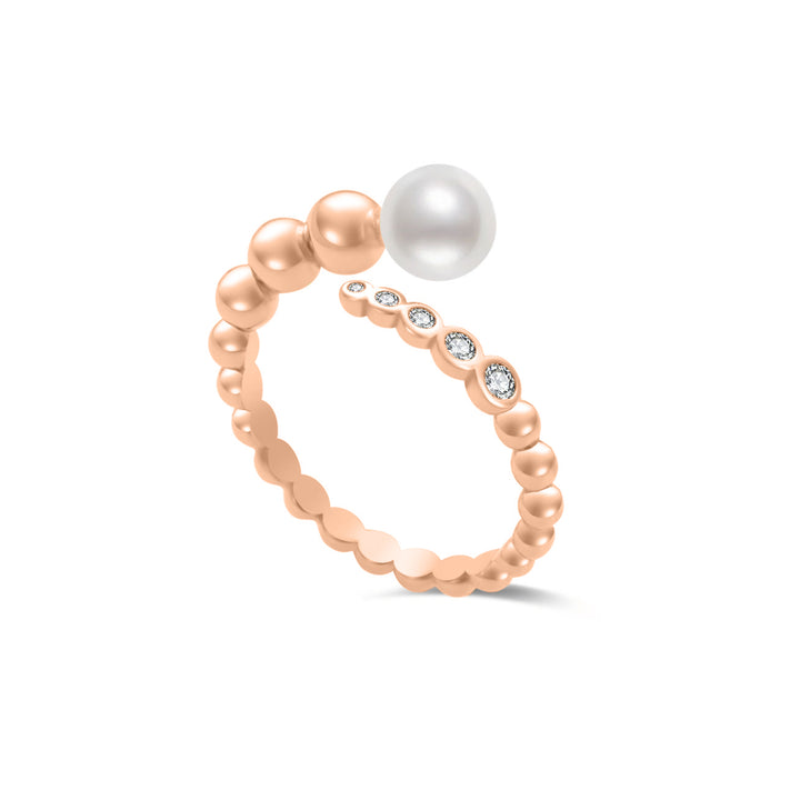 Anello con perla d'acqua dolce di grado superiore WR00296 | BOLLA