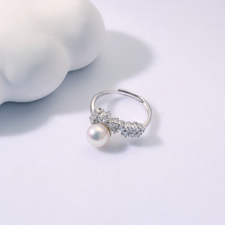 Anello di perle d'acqua dolce di prima qualità WR00297 | CELESTE