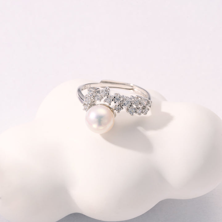 Bague en perles d'eau douce de qualité supérieure WR00297 | CÉLÈSTE