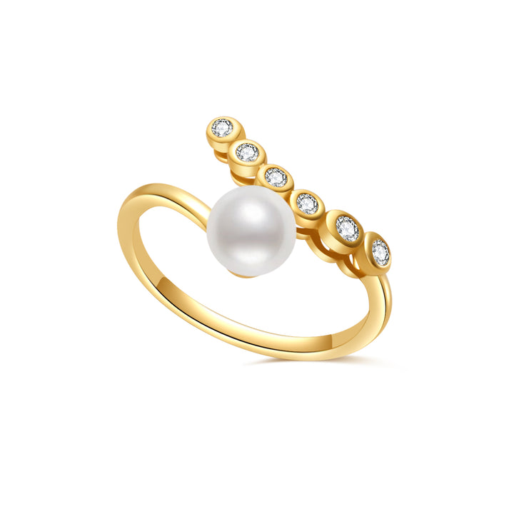 Anello di perle d'acqua dolce di prima qualità WR00298 | BOLLA