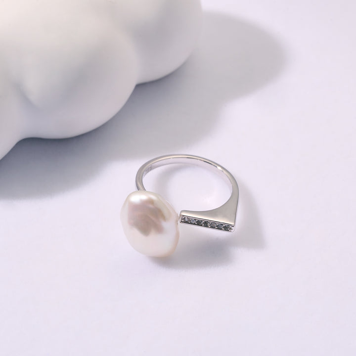 Anello con perla d'acqua dolce barocca WR00300 | NUVOLA