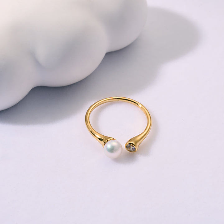 Anello di perle d'acqua dolce di prima qualità WR00301 | BOLLA