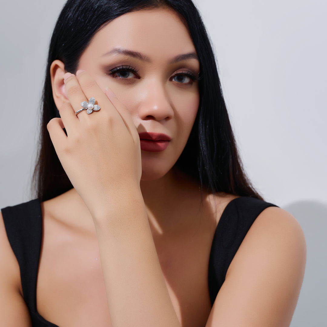 Top Grade Freshwater Pearl Rings WR00303 | BLOOM - PEARLY LUSTRE