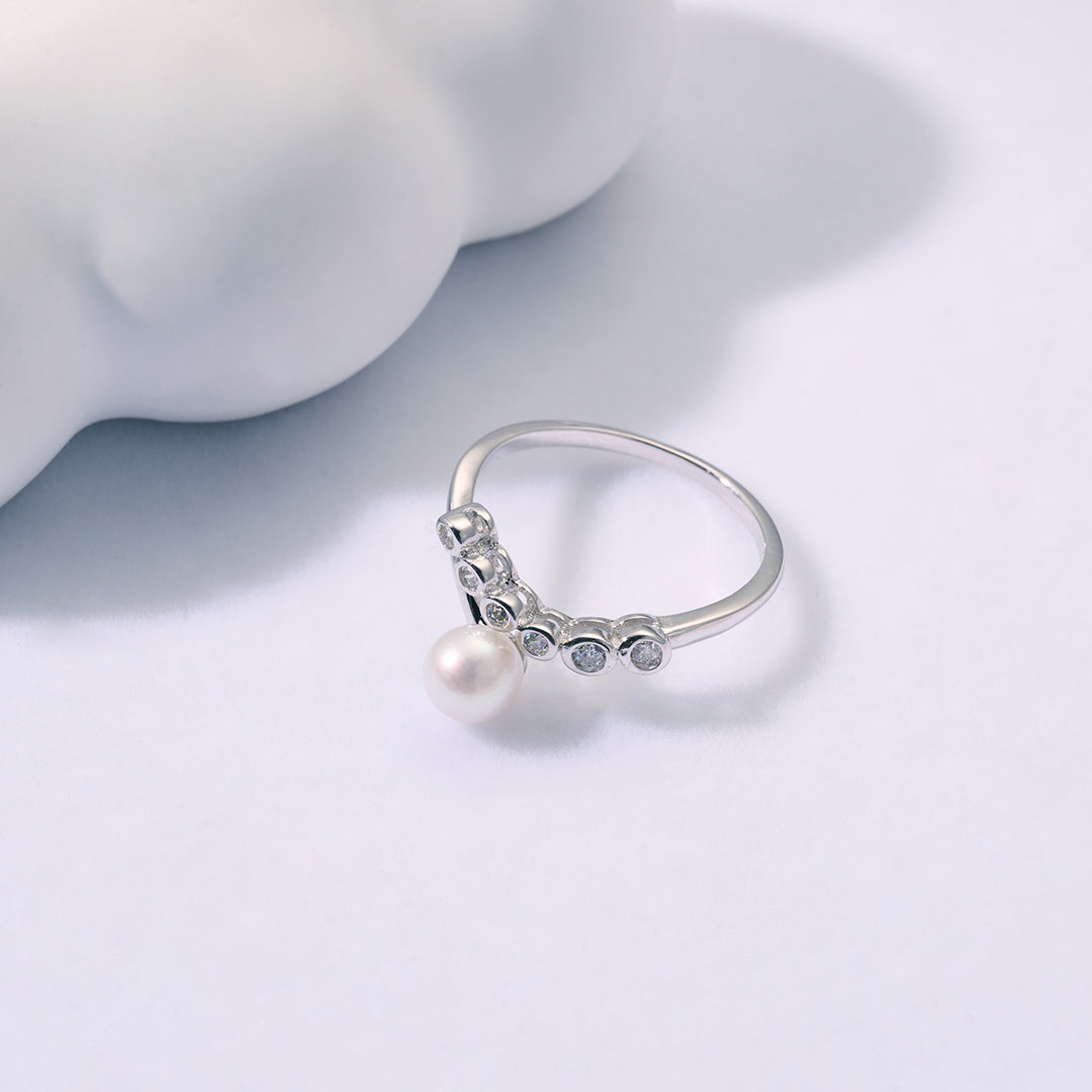 Bague en perles d'eau douce de qualité supérieure WR00304| BULLE