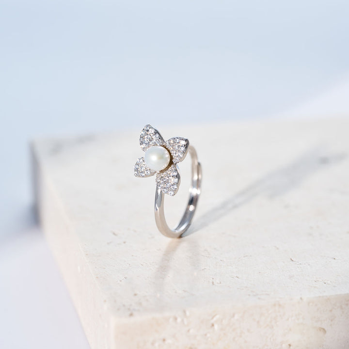 Anelli in Perle d'Acqua Dolce di Alta Qualità WR00308 | FIORITURA