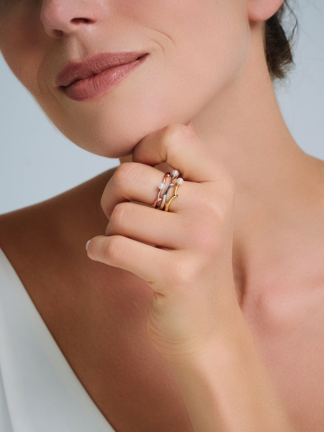 Anello con perla d&
