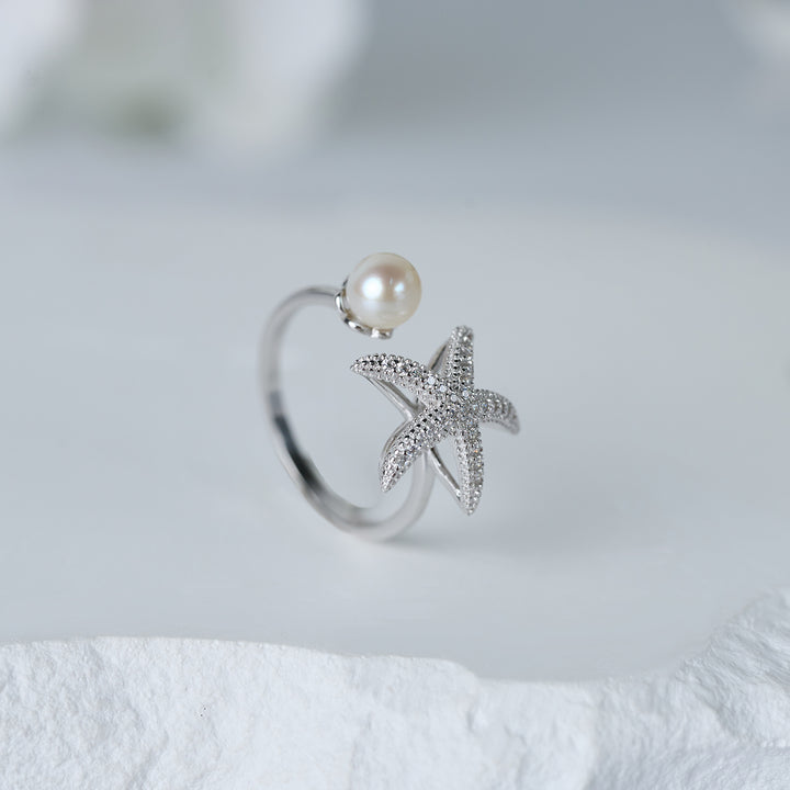 Anello in Perla d'Acqua Dolce di Alta Qualità WR00322 | STELLA MARINA