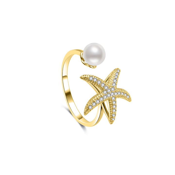 Bague en Perle d'Eau Douce de Haute Qualité WR00323 | ÉTOILE DE MER