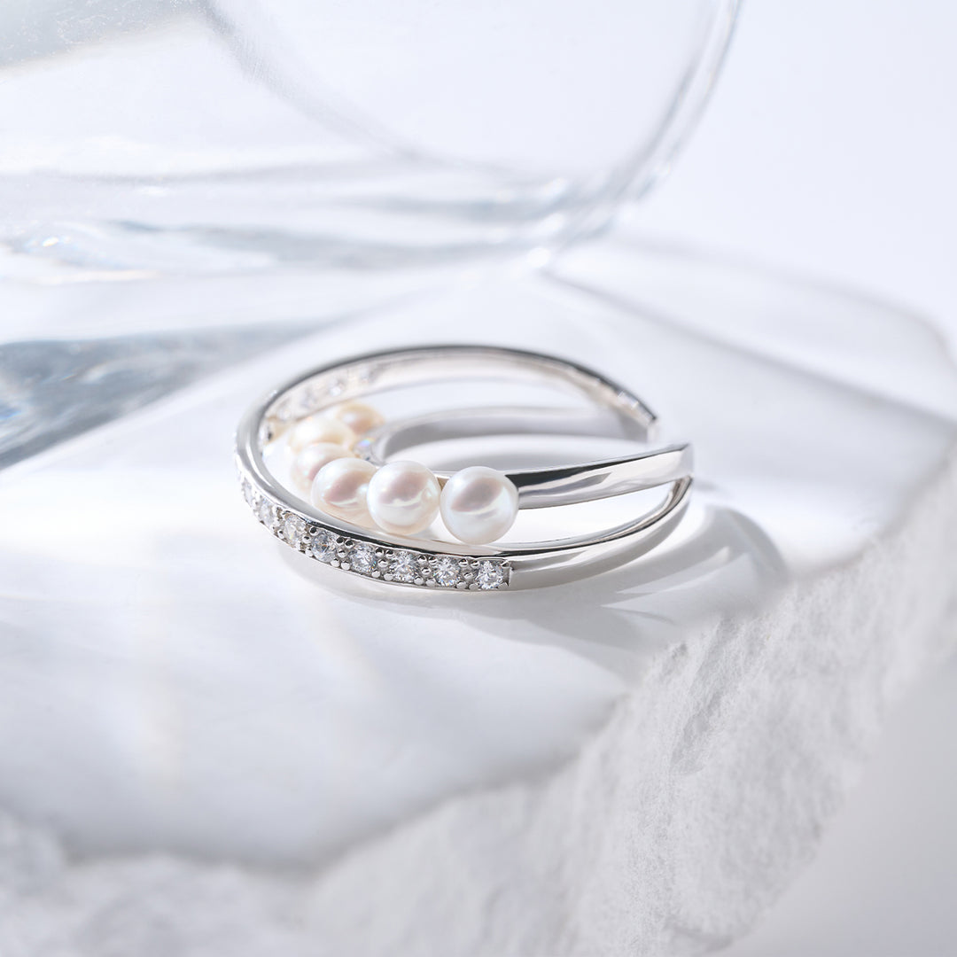 Anello in Perla d'Acqua Dolce di Alta Qualità WR00328 | COLLEGARE