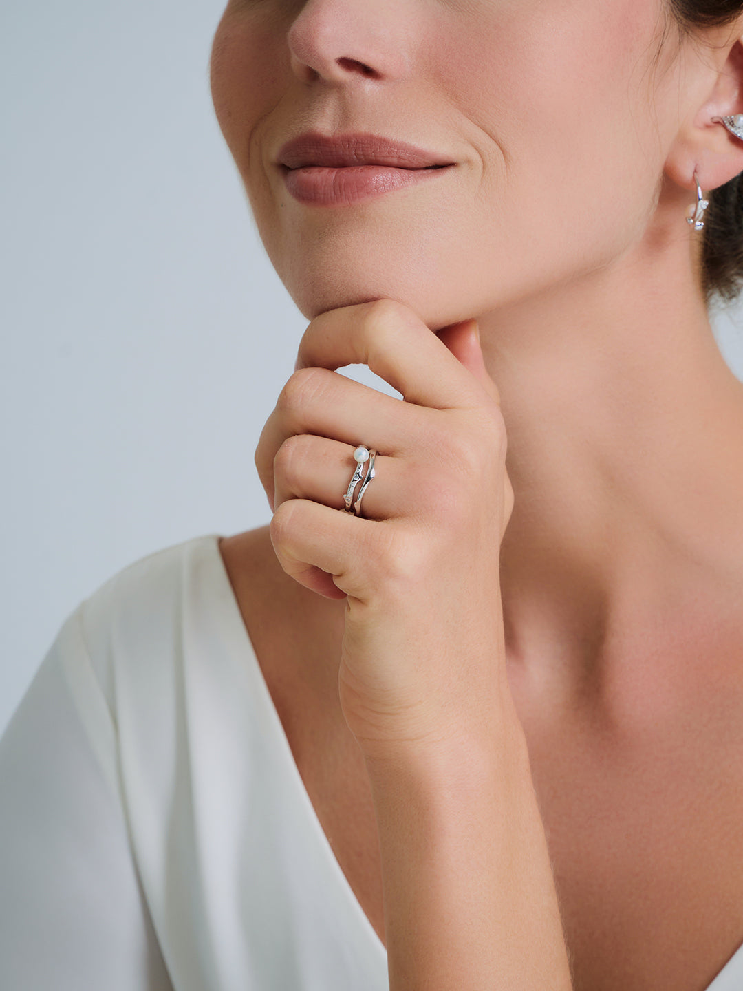 Top-Qualität Süßwasserperlen Duo Ring WR00329 | ROSE