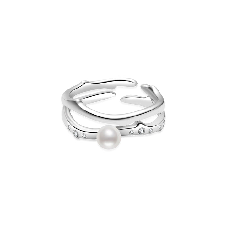 Bague Duo en Perles d'Eau Douce de Haute Qualité WR00329 | ROSE