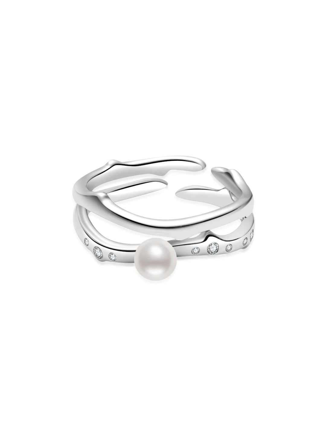 Top-Qualität Süßwasserperlen Duo Ring WR00329 | ROSE