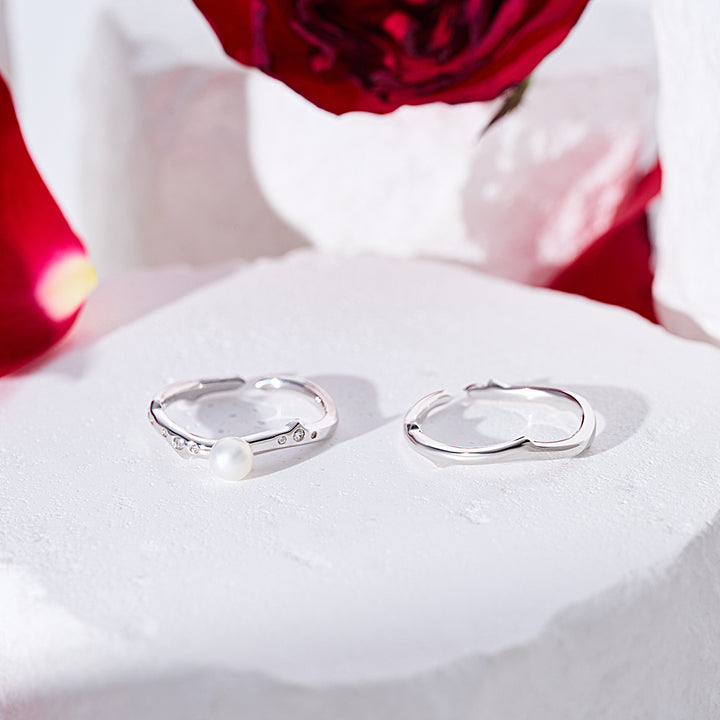 Top Grade Freshwater Pearl Duo Ring WR00329 | ROSE