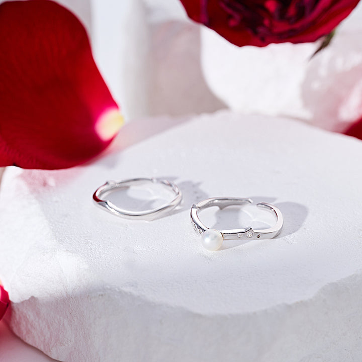 Top Grade Freshwater Pearl Duo Ring WR00329 | ROSE