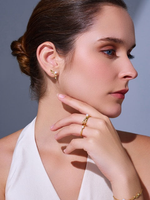 Boucles d'oreilles en perles d'eau douce de qualité supérieure WE00902 |ROSE