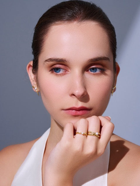 Anello Duo in Perle d'Acqua Dolce di Alta Qualità WR00330 | ROSA