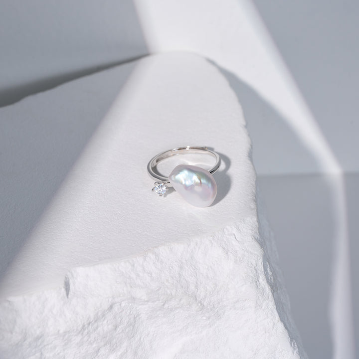 Anello in Perla d'Acqua Dolce Barocco WR00338