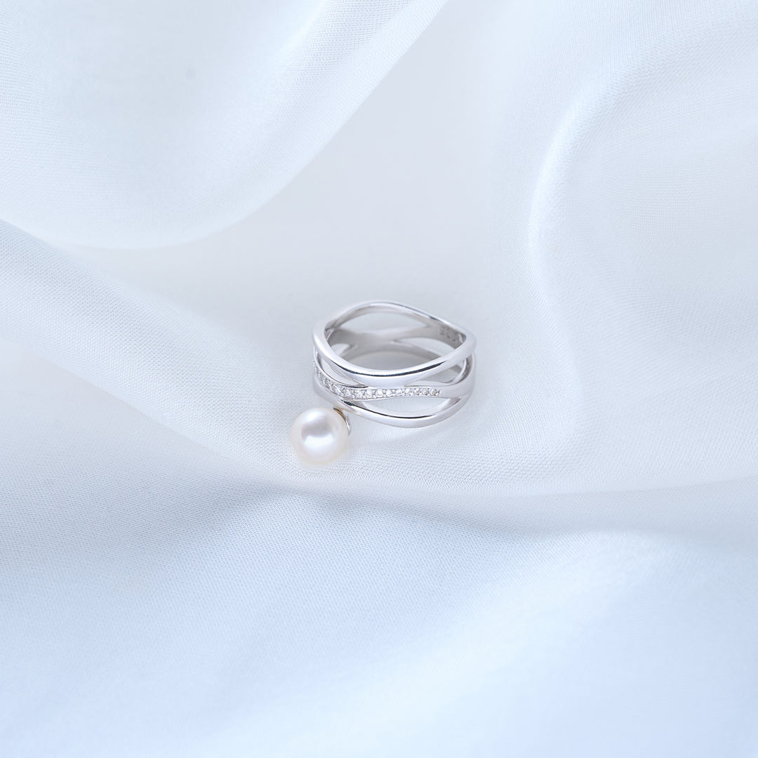 Bague en Perle d'Eau Douce de Haute Qualité WR00341 | CONNECTER