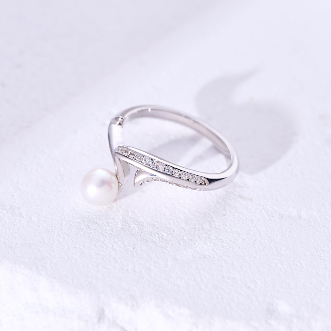 Top Grade Freshwater Pearl Ring WR00348 | ROSE - PEARLY LUSTRE