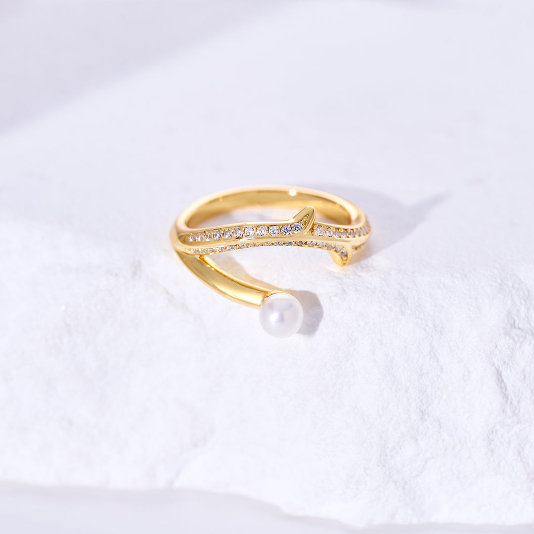 Top Grade Freshwater Pearl Ring WR00349 | ROSE - PEARLY LUSTRE