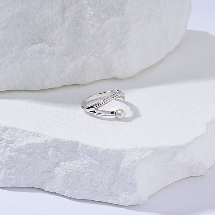 Top Grade Freshwater Pearl Ring WR00350 | ROSE - PEARLY LUSTRE