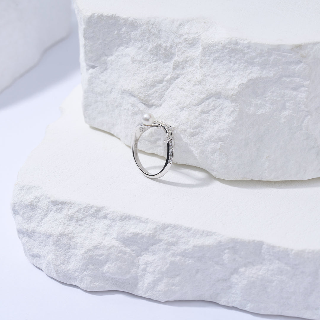 Top Grade Freshwater Pearl Ring WR00350 | ROSE - PEARLY LUSTRE