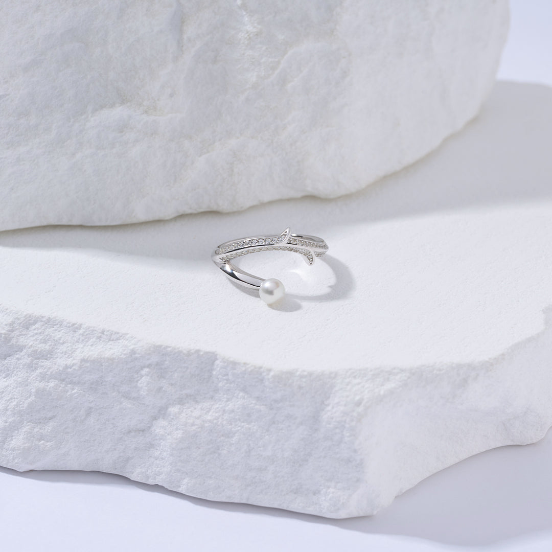 Top Grade Freshwater Pearl Ring WR00350 | ROSE - PEARLY LUSTRE