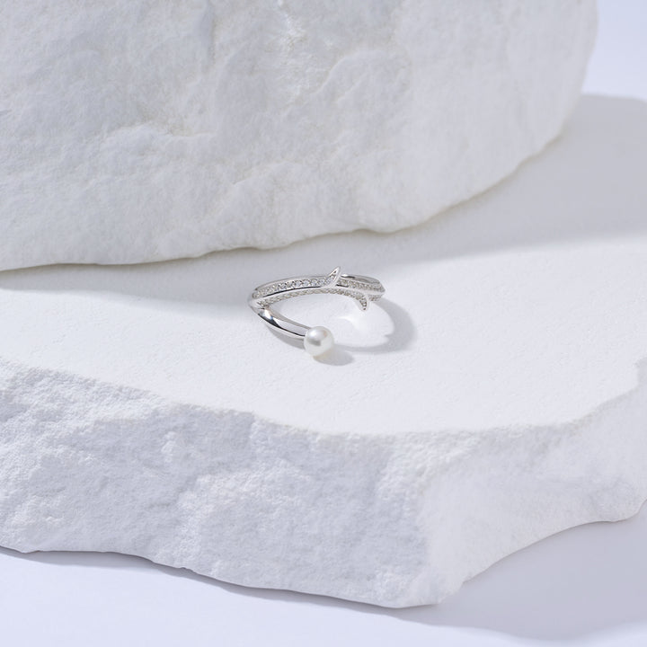 Top Grade Freshwater Pearl Ring WR00350 | ROSE - PEARLY LUSTRE