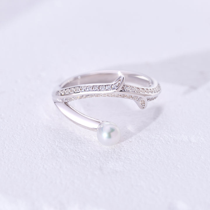 Top Grade Freshwater Pearl Ring WR00350 | ROSE - PEARLY LUSTRE