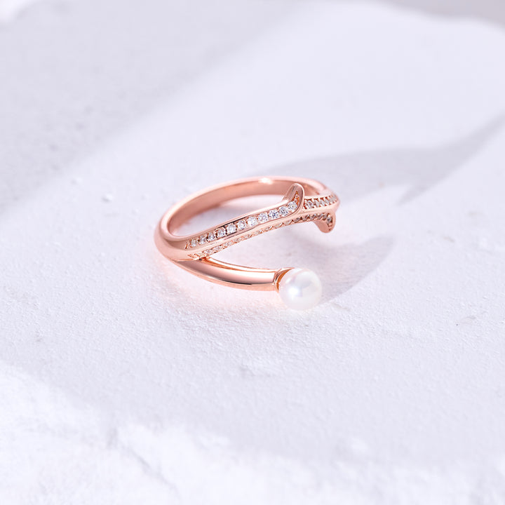 Top Grade Freshwater Pearl Ring WR00352 | ROSE - PEARLY LUSTRE