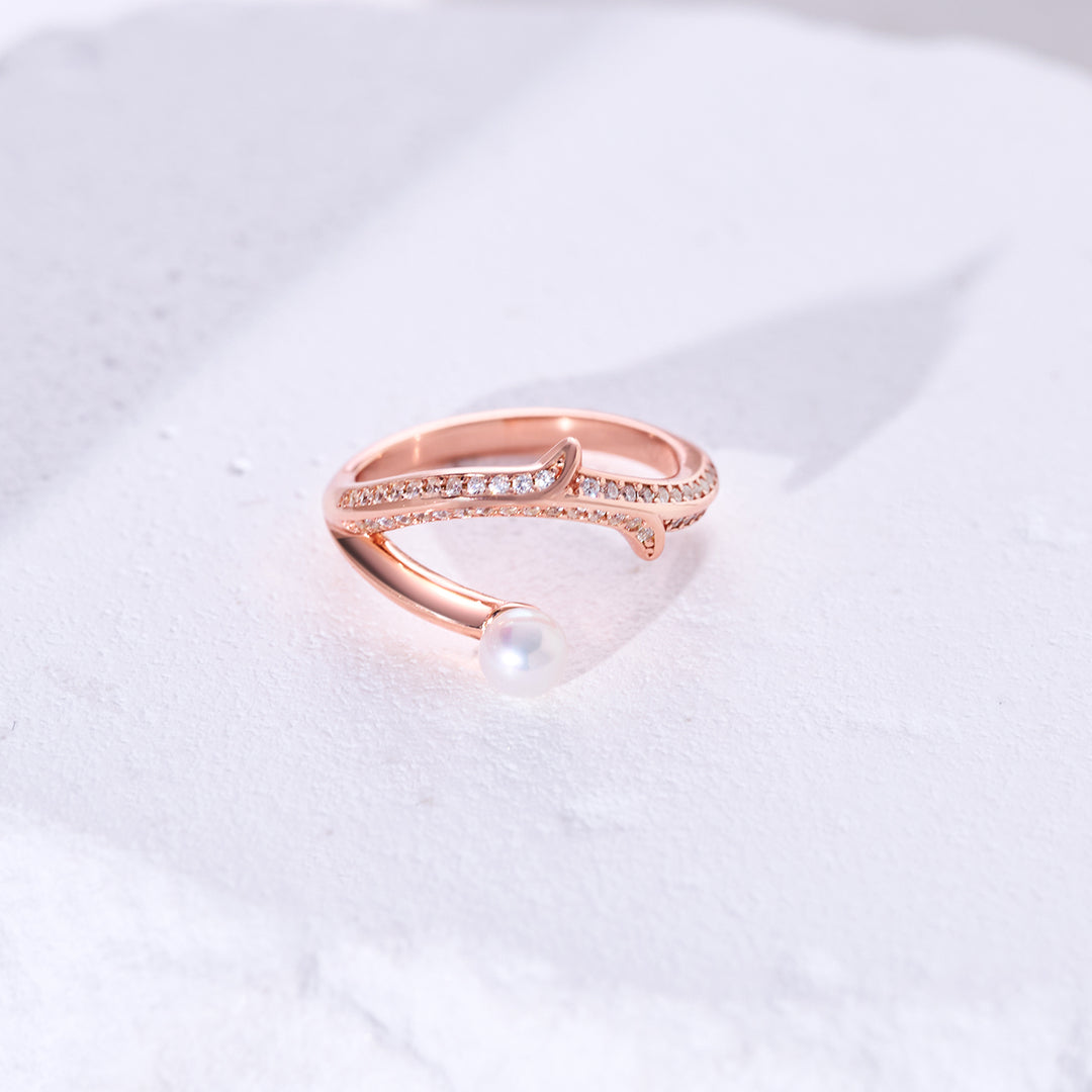 Top Grade Freshwater Pearl Ring WR00352 | ROSE - PEARLY LUSTRE