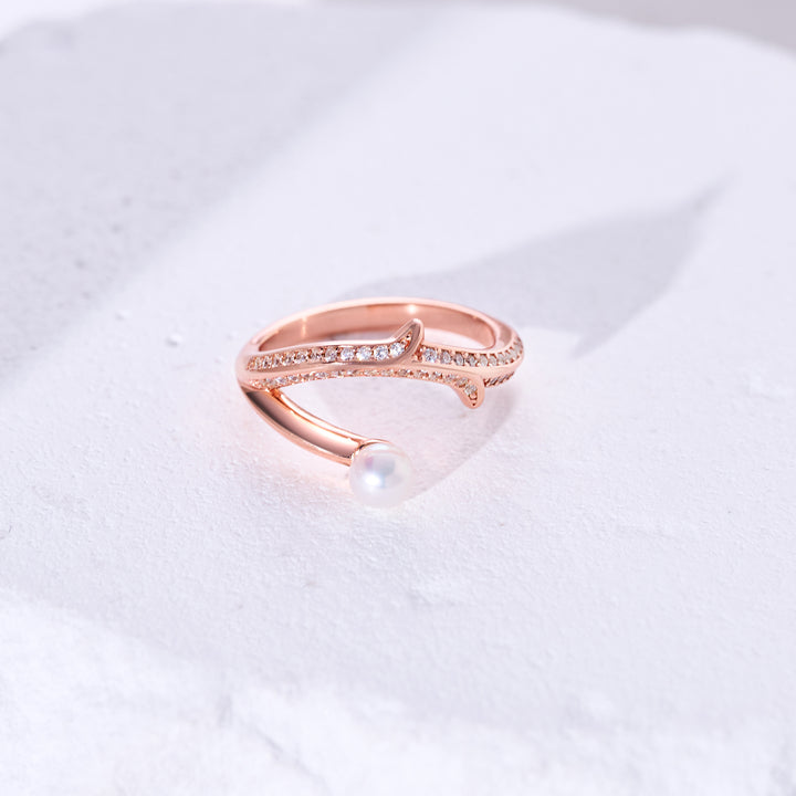 Top Grade Freshwater Pearl Ring WR00352 | ROSE - PEARLY LUSTRE