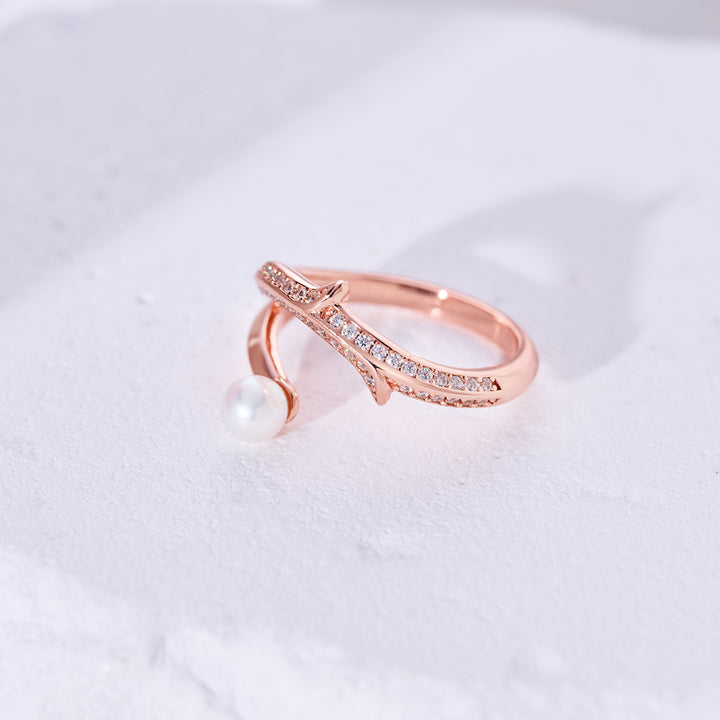 Top Grade Freshwater Pearl Ring WR00352 | ROSE - PEARLY LUSTRE