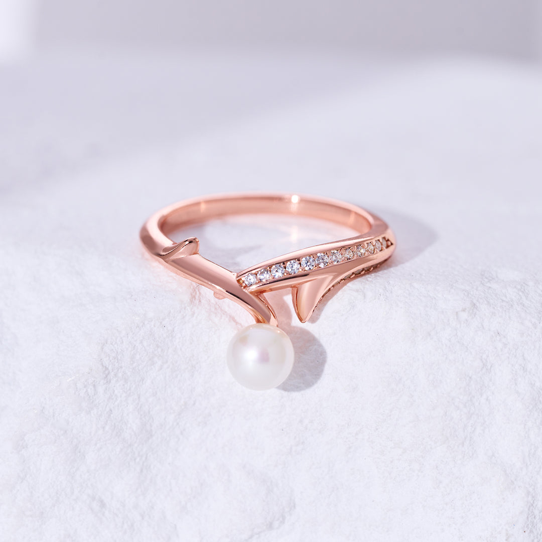 Top Grade Freshwater Pearl Ring WR00353 | ROSE - PEARLY LUSTRE