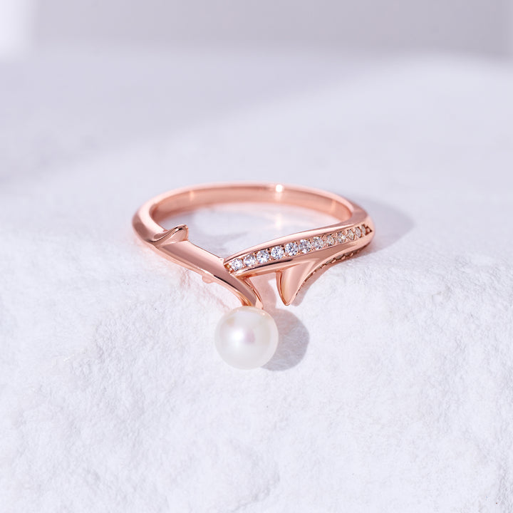 Top Grade Freshwater Pearl Ring WR00353 | ROSE - PEARLY LUSTRE