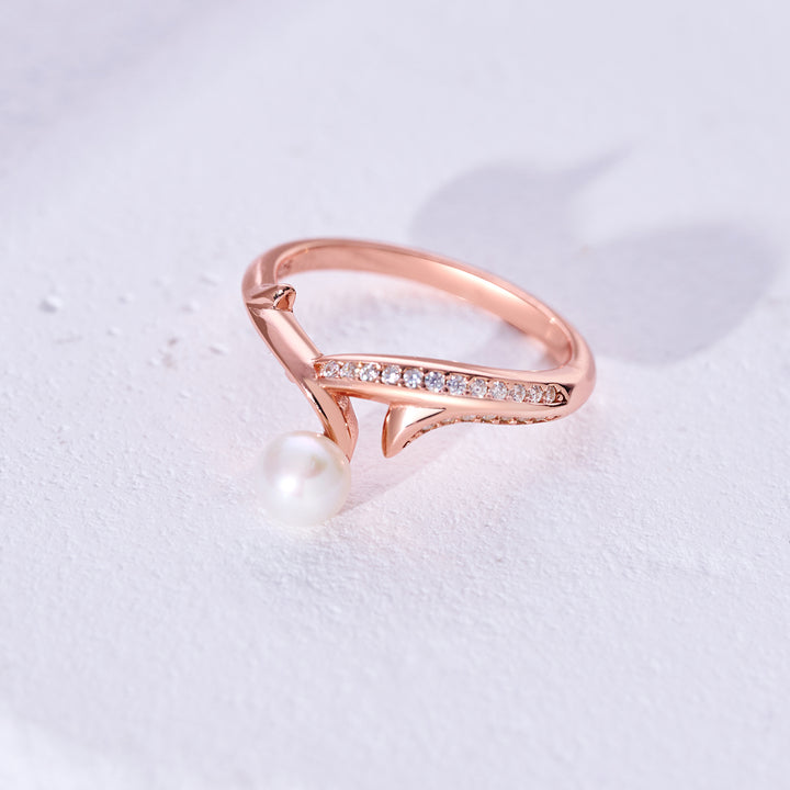 Top Grade Freshwater Pearl Ring WR00353 | ROSE - PEARLY LUSTRE