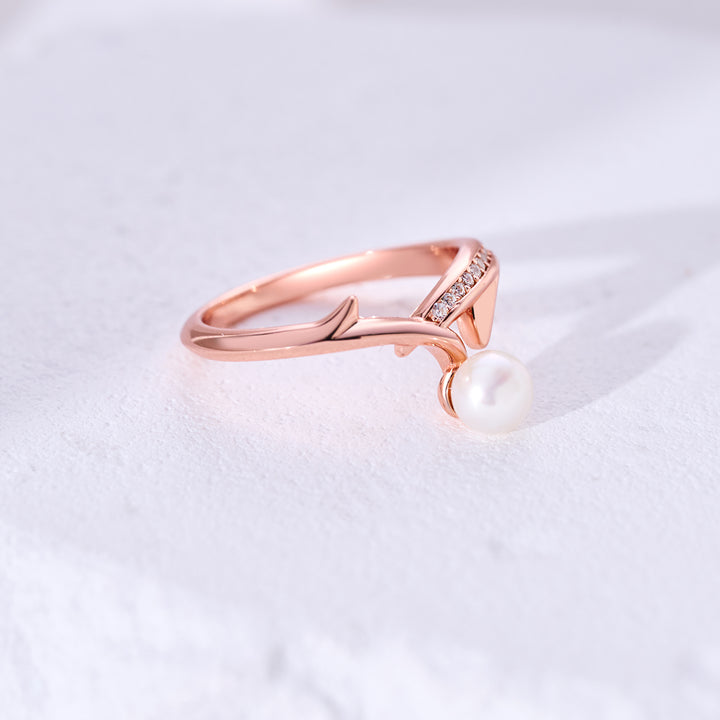 Top Grade Freshwater Pearl Ring WR00353 | ROSE - PEARLY LUSTRE