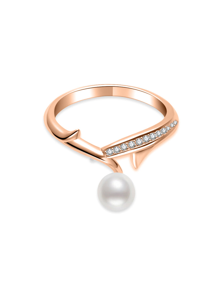 Bague en perle d'eau douce de première qualité WR00353 | ROSE