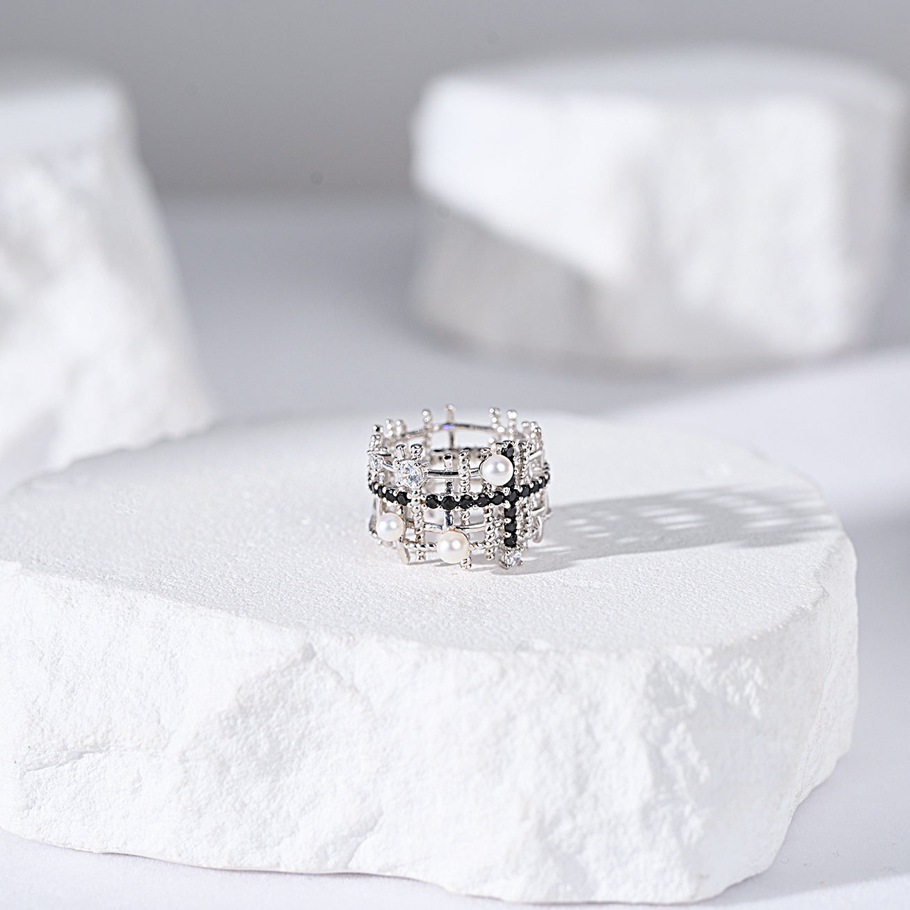 パールリング トップグレード淡水パールリング | ROSE 彼女への最高の誕生日