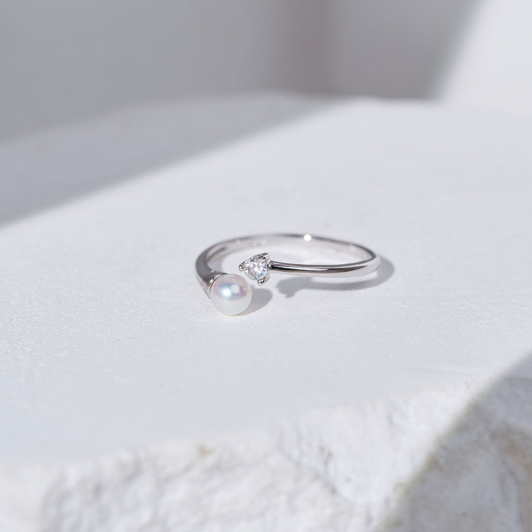 Bague en perle d'eau douce de qualité supérieure WR00355 | CELESTE