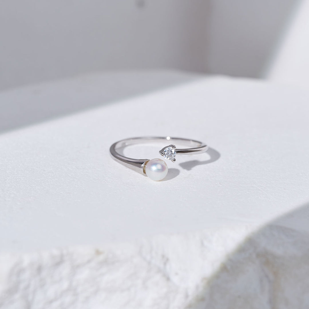 Bague en perle d'eau douce de qualité supérieure WR00355 | CELESTE