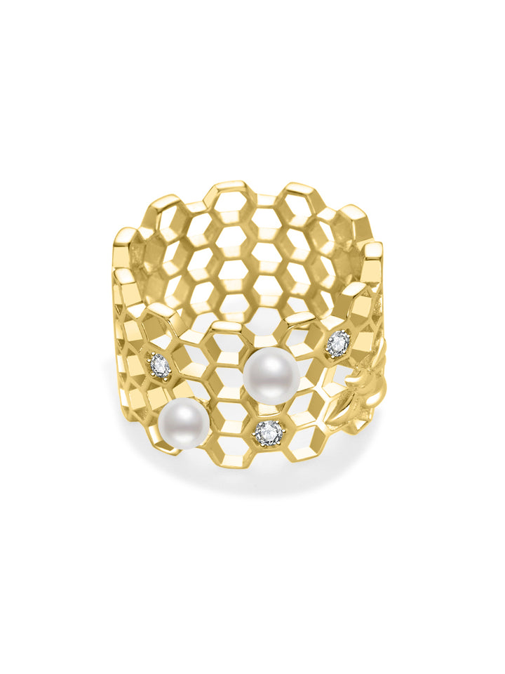 Top-Qualität Süßwasserperlenring WR00362 | BEE-LIEVE