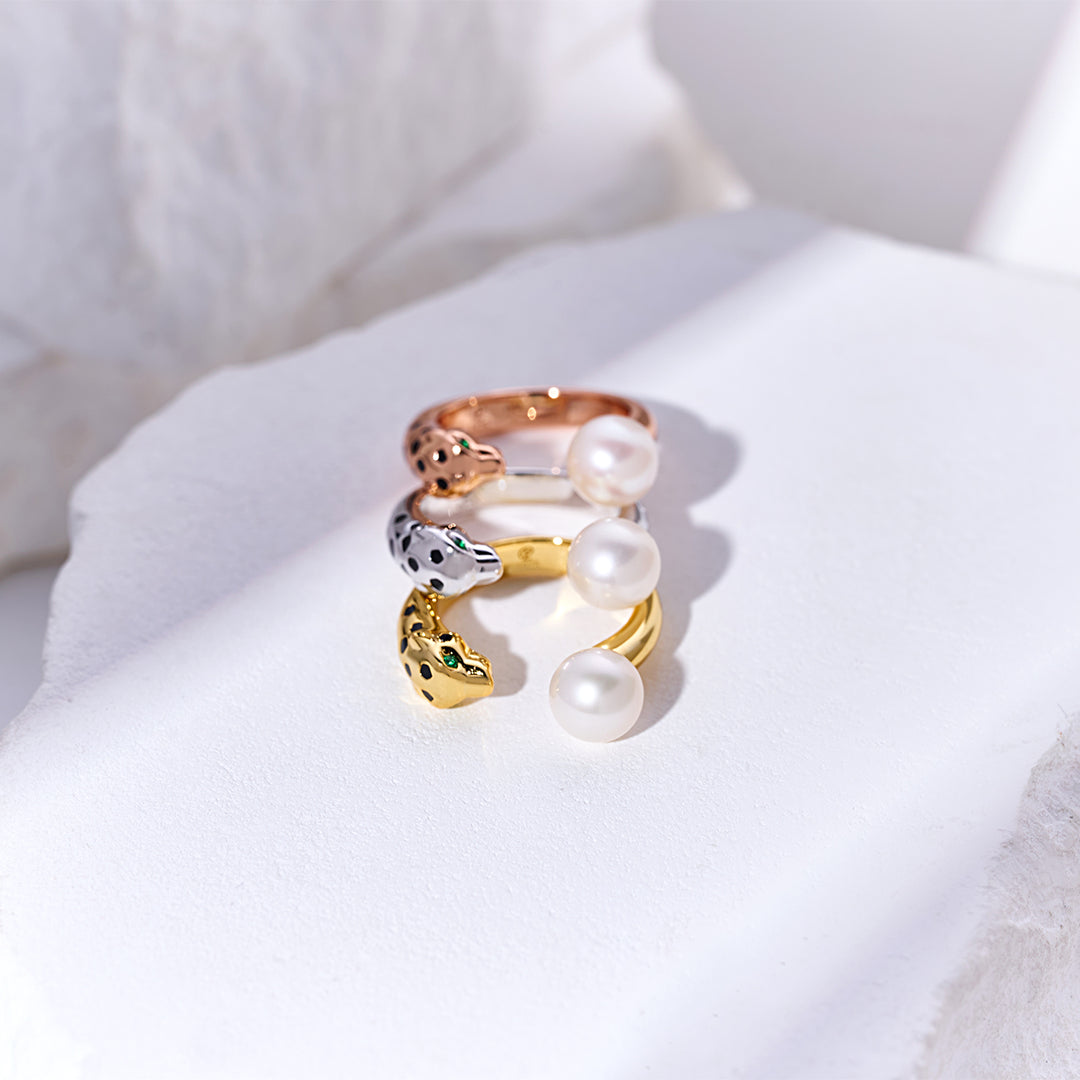 Leopard Freshwater Pearl Ring WR00367| SAFARI - PEARLY LUSTRE
