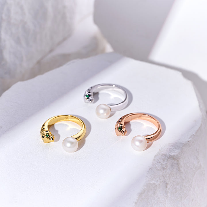 Leopard Freshwater Pearl Ring WR00366| SAFARI - PEARLY LUSTRE