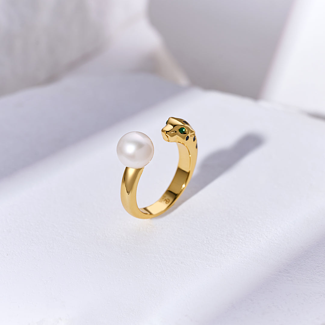 Leopard Freshwater Pearl Ring WR00364| SAFARI - PEARLY LUSTRE