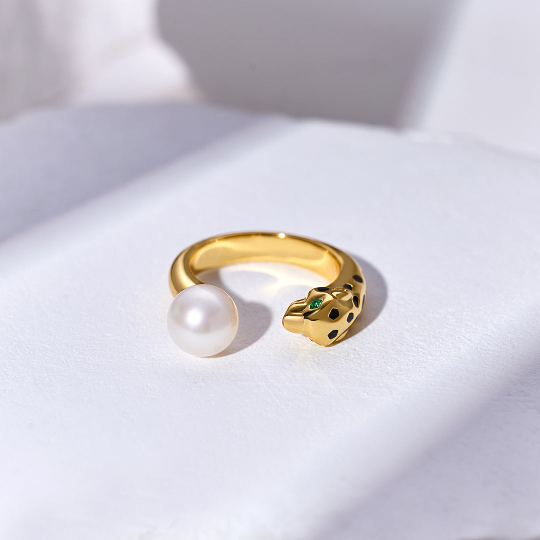 Leopard Freshwater Pearl Ring WR00364| SAFARI - PEARLY LUSTRE