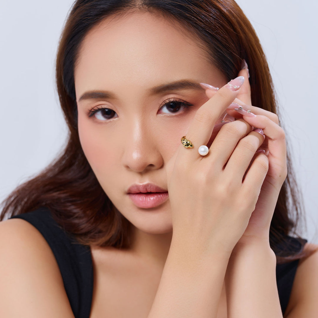 Leopard Freshwater Pearl Ring WR00364| SAFARI - PEARLY LUSTRE