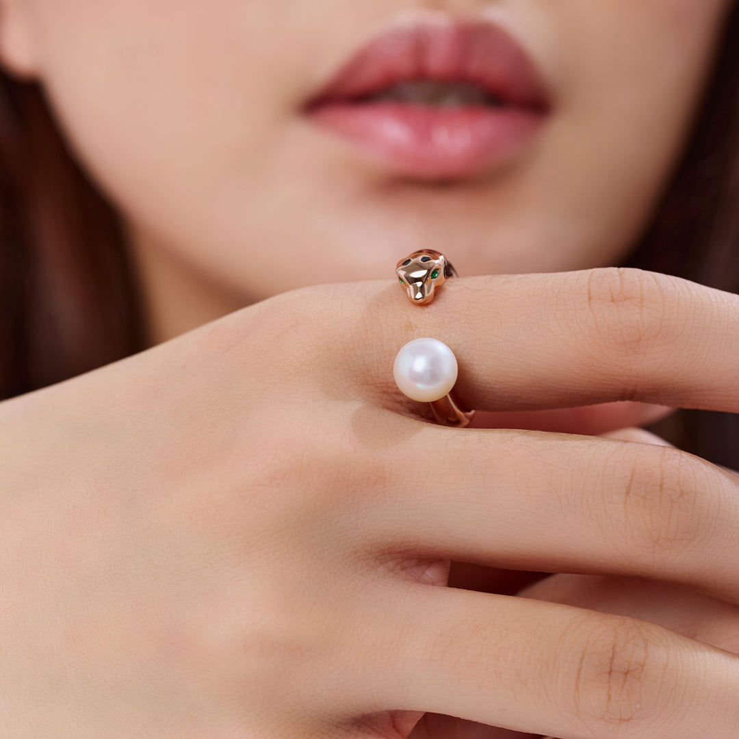 Leopard Freshwater Pearl Ring WR00367| SAFARI - PEARLY LUSTRE